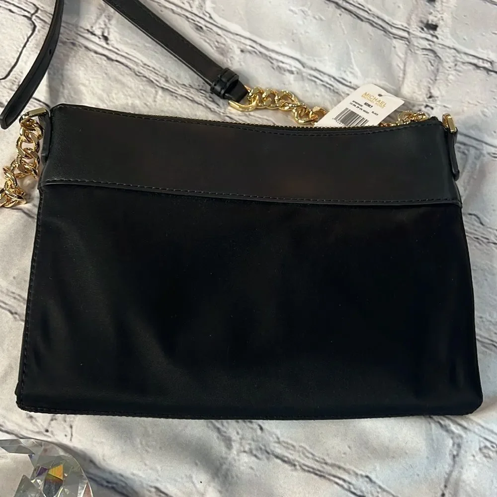 * Michael Kors, black Crossbody with gold stud and chain detail - Picture 9 of 11